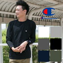 【Champion チャンピオン】 ワンポイント ロゴ ロングスリーブ クルーネック Tシャツ C3-J424/メンズ/レディース/ユニセックス/カットソー/トップス/長袖/ブランドロゴ/CHAMPION/ロゴT/綿