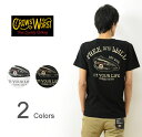 CROWS×WORST(クローズ×ワースト) P.A.D 刺繍&プリント カスタム 半袖 Tシャツ メンズ パルコ アンド デンジャラーズ モデル Tシャツ 星 スター アメカジ バイカー バイク タンク PARKO AND DANGERERS テル キーコ 漫画 マンガ コラボ REUNION 再結成 白 黒 【RC-05】