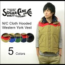 【送料無料】大人気モデルのベストがお手頃価格で♪　SUGAR CANE（シュガーケーン） Western York Hooded Vest ウエスタンヨーク フード付き中綿ベスト 東洋エンタープライズ 【SC12343】