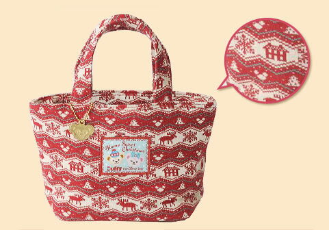 【パークで完売】2011年クリスマス限定♪ダッフィーのチャーム付きトートバッグ★Duffy(ダッフィー)×ShellieMay(シェリーメイ)★ニット地♪ディズニーシー期間限定！ディズニーリゾートお土産袋付き♪2011年11月4日発売！クリスマス限定★