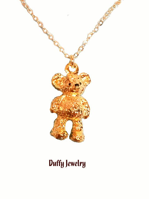 【即納】Duffy(ダッフィー)ゴールド・ネックレス ペンダント♪ダッフィー保存箱・ディズニーリゾートお土産袋付き【ディズニーシー限定】