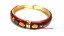 【タイ輸入】バングル ブレスレット 菊 レッド×フラワー×ゴールド アクセサリー