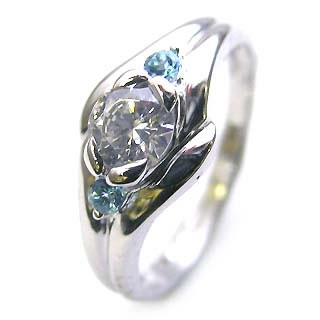 幸せが舞い降りる誕生石入りダイヤモンドリング今ならポイント最大10倍!(1/29 9:59まで)◆( 婚約指輪 ) ダイヤモンド エンゲージリング( 11月誕生石 ) ブルートパーズ【SUEHIRO】