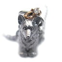 ( 4月誕生石 ) シルバー K10ダイヤモンドペンダントネックレス(ウェルシュ・コーギー) 犬 【楽ギフ_包装】