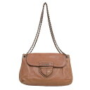 PRADA(プラダ) チェーン ロングショルダーバッグ 斜め掛け 茶 ブラウン レザー【ブランドバッグ】 【中古】 netshop