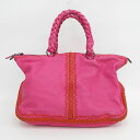 BOTTEGA VENETA(ボッテガ・ヴェネタ) イントレチャート トートバッグ ピンク レザー【ブランドバッグ】 【中古】 netshop