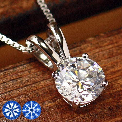 楽天1位受賞ジュエリー★希少ハート＆キューピッド★1.25ct H&C cz一粒ダイヤモンド ネックレス（ペンダント）プラチナ シルバー925 デザイナー