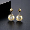 【全品50%OFF!ウィンターセールプレイベント】【10日返品保証/3ヶ月修理保証】 送料無料 プチプラ ピアス 両耳用 レディース キュービックジルコニア ホワイト 真鍮 イエローゴールド スタッド 揺れる ゆれる ぶら下がり モチーフ 星 スター フラワー 花 e20030327