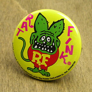 ラットフィンク 缶バッチ キャラクター アメリカ ホットロッド RAT FINK ドール 【メール便OK】＿BC-RAF107DO-MON