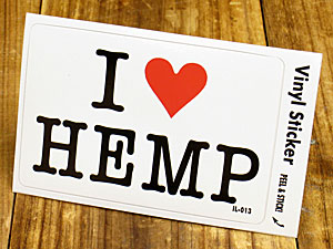 ステッカー 車 アメリカン アイラブ おしゃれ バイク ヘルメット かっこいい カーステッカー 愛してる I LOVE HEMP マリファナ 【メール便OK】_SC-IL013-GEN