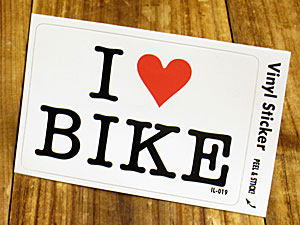 ステッカー 車 アメリカン アイラブ おしゃれ バイク ヘルメット かっこいい カーステッカー 愛してる I LOVE BIKE バイク 【メール便OK】_SC-IL019-GEN