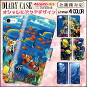 魚 アクア ニモ iPhone7ケース iPhone7plusケース 手帳型 全機種対応 ケース レザー スマホケース Xperia Z5 compact XPERIA Z5 iphonese iPhone6 GALAXY Xperi ARROWS AQUOS カバー 熱帯魚 カクレクマノミ ハワイ 沖縄 スマホ
