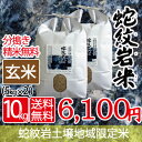 新米 送料無料 玄米 10kg 5kg×2袋蛇紋岩