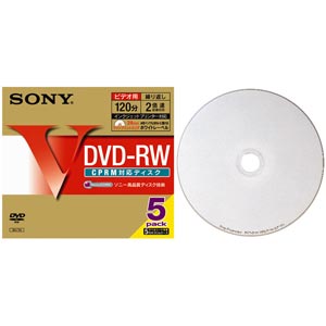 5DMW12HPS【税込】 ソニー 2倍速対応DVD-RWプリンタブル5枚パック SONY…...:jism:10804677