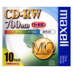 CDRW80PW.S1P10S【税込】 マクセル データ用4倍速対応CD-RW 10枚パック　700MB　ホワイトプリンタブル [CDRW80PWS1P10S]【返品種別A】【8/16am9:59迄プラチナ3倍ゴールド2倍】【Joshin webはネット通販1位(アフターサービスランキング)/日経ビジネス誌2012】