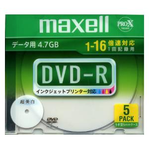 DR47WPD.S1P5SA【税込】 マクセル データ用16倍速対応DVD-R 5枚パック　4.7GB ホワイトプリンタブル [DR47WPDS1P5SA]【返品種別A】