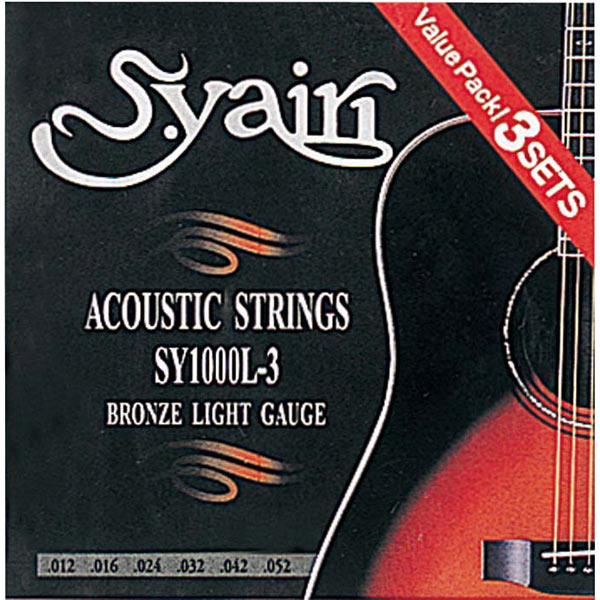 SY-1000L-3(3PACK)【税込】 S.Yairi（ヤイリ） アコースティックギター弦 3セットパック light gauge(0.12〜0.52) [SY1000L33PACK]【返品種別B】