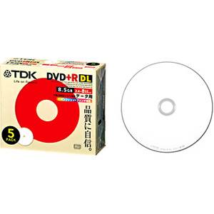 D+R85PWB5S【税込】 TDK データ用8倍速対応DVD+R DL5枚パック 8.5GB ホワイトプリンタブル [DR85PWB5S]【返品種別A】