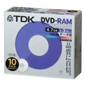 DRAM47PB10S【税込】 TDK データ用3倍速対応DVD-RAM 10枚パック 4.7GB ホワイトプリンタブル [DRAM47PB10S]【返品種別A】