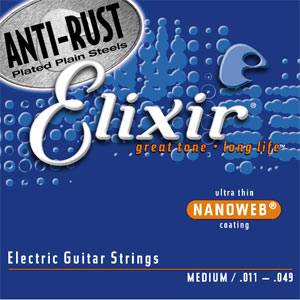 12102(ELIXIR)【税込】 エリクサー エレキギター弦（.011-.049） Elixir　Anti-Rust NANOWEB Medium [12102ELIXIR]【返品種別B】