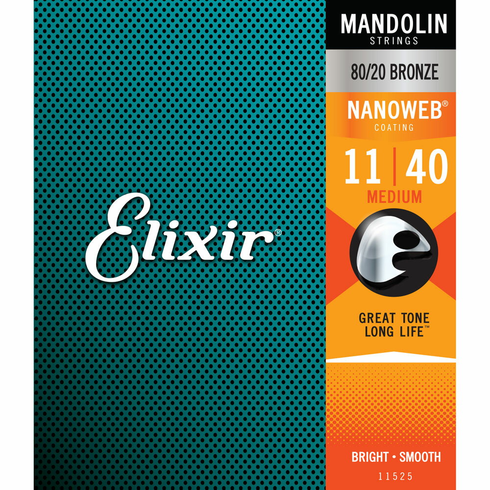 11525(ELIXIR)【税込】 エリクサー マンドリン弦（.011-.040） Elixir　NANOWEB Medium [11525ELIXIR]【返品種別B】
