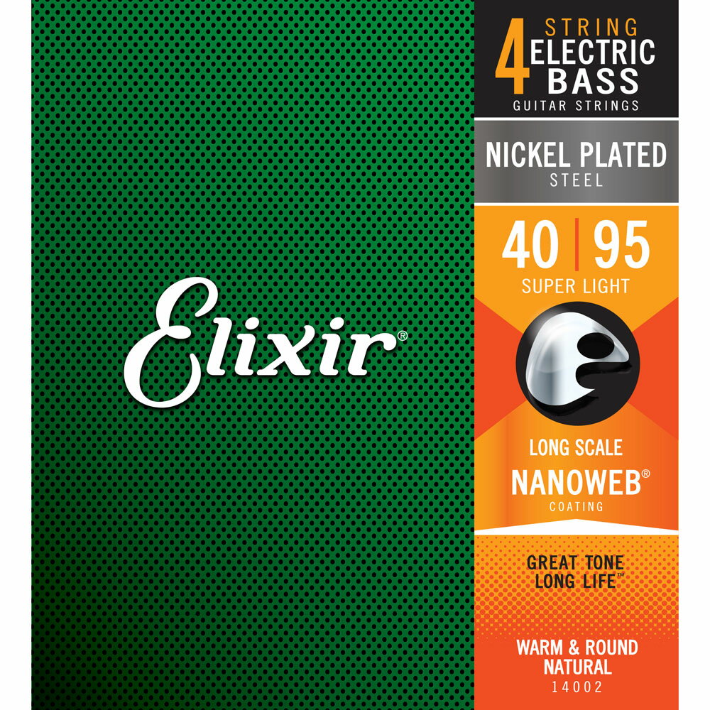 14002(ELIXIR)【税込】 エリクサー エレキベース弦（.040-.095）ロングスケール Elixir　NANOWEB Super Light / Long Scale [14002ELIXIR]【返品種別B】【送料無料】