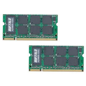 A2/N800-1GX2【税込】 バッファロー PC2-6400対応（DDR2 SDRAM S.O.DIMM）iMac対応メモリ 2GB（1GB×2枚） [A2N8001GX2]【返品種別B】【送料無料】