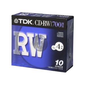 CD-RW80X10S【税込】 TDK データ用4倍速対応CD-RW 10枚パック 700MB ホワイトレーベル [CDRW80X10S]【返品種別A】