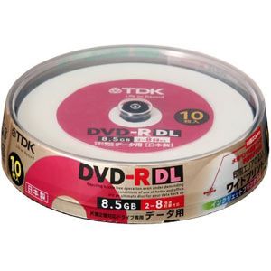 DR85PWB10PS【税込】 TDK データ用8倍速対応DVD-R DL 10枚パック 8.5GB ホワイトプリンタブル [DR85PWB10PS]【返品種別A】