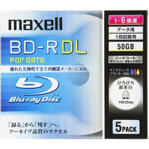 BR50PWPC.5S【税込】 マクセル データ用6倍速対応BD-R DL 5枚パック　50GB ホワイトプリンタブル [BR50PWPC5S]【返品種別A】【送料無料】【8/16am9:59迄プラチナ3倍ゴールド2倍】【Joshin webはネット通販1位(アフターサービスランキング)/日経ビジネス誌2012】