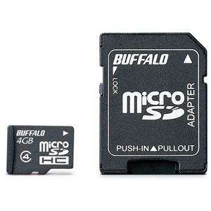 RMSD-BS04GSA【税込】 バッファロー microSDHCカード 4GB Class 4 防水仕様 SDHC変換アダプター付 [RMSDBS04GSA]【返品種別A】【Joshin webはネット通販1位(アフターサービスランキング)/日経ビジネス誌2012】