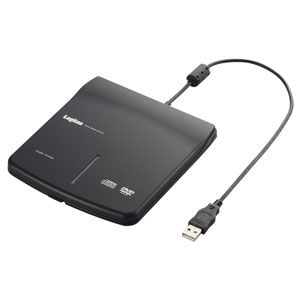 LDV-P8U2LBK【税込】 ロジテック USB2.0対応 読み取り専用 ポータブルDVDドライブ（ブラック） [LDVP8U2LBK]【返品種別A】