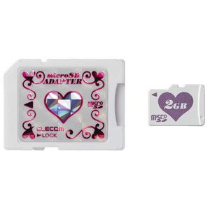 MF-MHSD02GPN【税込】 エレコム microSD カード「Loverish plus（Heart）」2GB・ピンク [MFMHSD02GPN]【返品種別A】