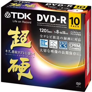 DR120HCDPWC10A【税込】 TDK 16倍速対応DVD-R プリンタブル10枚パック　(CPRM対応)　ホワイトプリンタブル 超硬 [DR120HCDPWC10A]【返品種別A】