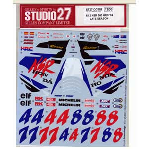 1/12 NSR 500 HRC 1994 LATE SEASON【DC802】 【税込】 スタジオ27 [ST27 DC802デカ-ル]【返品種別B】【8/16am9:59迄プラチナ3倍ゴールド2倍】【Joshin webはネット通販1位(アフターサービスランキング)/日経ビジネス誌2012】