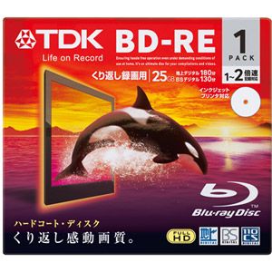 BEV25PWA1A【税込】 TDK 2倍速対応BD-RE 1枚パック　25GB　ホワイトプリンタブル [BEV25PWA1A]【返品種別A】