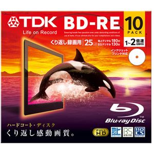 BEV25PWA10A【税込】 TDK 2倍速対応BD-RE 10枚パック　25GB　ホワイトプリンタブル [BEV25PWA10A]【返品種別A】