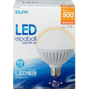 ELB-426L【税込】 ELPA LED電球ボール球タイプ（全光束：500 lm/電球色相当） LED エルパボール [ELB426L]【返品種別A】【送料無料】