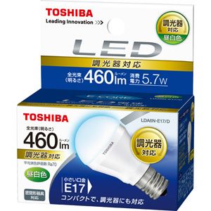 LDA6N-E17/D(TO)【税込】 東芝 LED電球 ミニクリプトン電球形 5.7W（全光束：460 lm/昼白色相当）【調光器対応】 E-CORE（イー・コア） [LDA6NE17DTO]【返品種別A】【送料無料】【マラソン201207_家電】【RCPmara1207】【Joshinは平成20/22年度製品安全対策優良企業 連続受賞・プライバシーマーク取得企業】