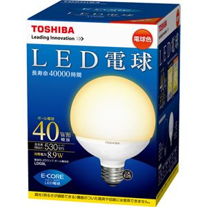 LDG9L【税込】 東芝 LED電球 ボール電球形 8.9W（全光束：530 lm/電球色相当） E-CORE（イー・コア） [LDG9L]【返品種別A】【送料無料】【8/16am9:59迄プラチナ3倍ゴールド2倍】【Joshin webはネット通販1位(アフターサービスランキング)/日経ビジネス誌2012】