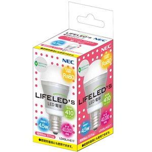LDA5L-H-E17【税込】 NEC LED電球 一般電球形 4.5W (全光束：410lm/電球色相当） LIFELED'S（ライフレッズ） [LDA5LHE17NEC]【返品種別A】