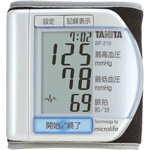 BP-210-PR【税込】 タニタ デジタル血圧計（手首式） TANITA [BP210PR]【返品種別A】【2sp_120810_blue】【送料無料】【8/16am9:59迄プラチナ3倍ゴールド2倍】【Joshin webはネット通販1位(アフターサービスランキング)/日経ビジネス誌2012】