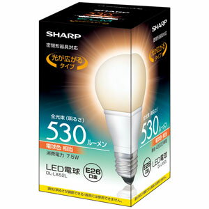 DL-LA52L【税込】 シャープ LED電球　一般電球タイプ　7.5W（全光束：530lm/電球色相当） SHARP [DLLA52L]【返品種別A】