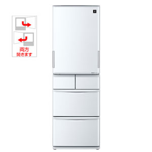 SJ-PW42W-S【税込】 シャープ 424L 5ドア冷蔵庫　クリアシルバー SHARP プラズマクラスター冷蔵庫 どっちもドア [SJPW42WS]【返品種別A】【送料無料】