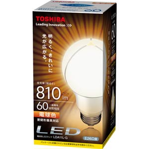 LDA11L-G(TO)【税込】 東芝 LED電球 一般電球形 10.6W（全光束：810 lm/電球色相当） E-CORE（イー・コア） [LDA11LGTO]【返品種別A】【2sp_120810_blue】