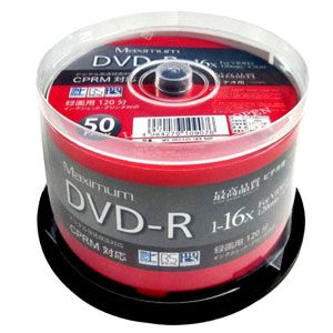 MX DR12JCP50【税込】 Maximum 16倍速対応DVD-R 50枚パック　4.7GB ホワイトプリンタブル マキシマム [MXDR12JCP50]【返品種別A】