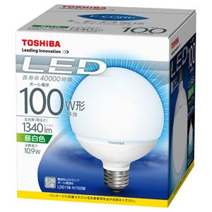 LDG11N-H/100W【税込】 東芝 LED電球 ボール電球形 10.9W（昼白色相当…...:jism:11228010