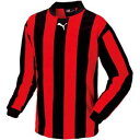 PAJ-903296-04-L プーマ サッカー ゲームシャツ(ブラック/レッド・Lサイズ) PUMA(プーマ) ストライプ長袖ゲームシャツ