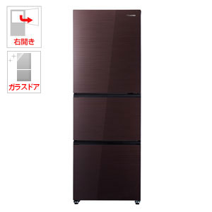 （標準設置料込）HR-G2801BR ハイセンス 282L 3ドア冷蔵庫（ダークブラウン）【右開き】 Hisense