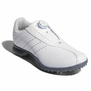 AD18SS F33603 230 アディダス レディース・スパイク・ゴルフシューズ（ランニングホワイト/シルバーメット/グレーTWO F1・23.0cm） Adidas 18SS Driver Boa2 F33603の画像